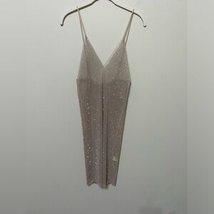 Elegant Silver Sequin Dress